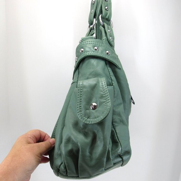 Scarleton Los Angeles Women's Faux Leather Mint Green Many Pockets Shoulder Bag - Picture 3 of 11